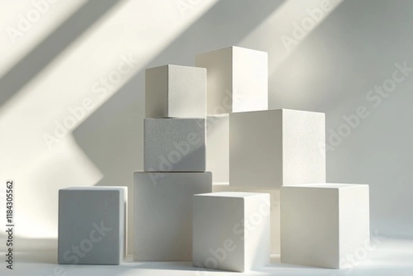 Fototapeta Radiant Cubes in Minimalist Display