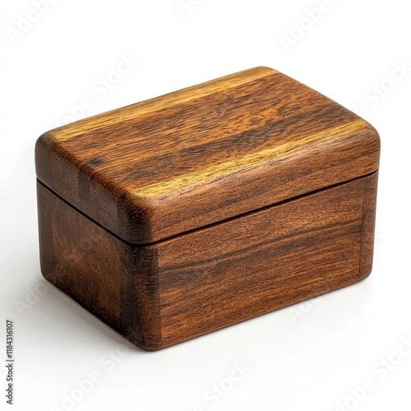 Fototapeta Elegant Wooden Box with Smooth Finish and Rich Textures for Storage and Decor