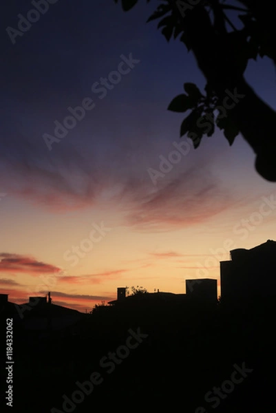 Obraz sunset at the city