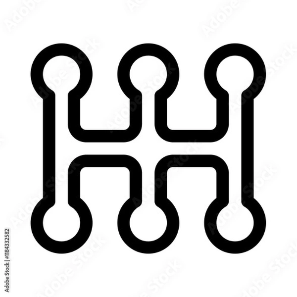 Fototapeta gearshift icon with line style, perfect for user interface projects