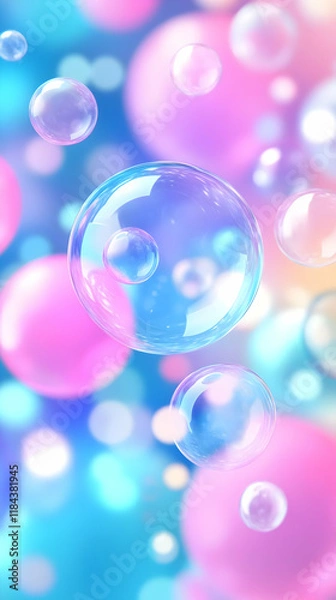 Fototapeta Pastel Bubble Abstract Background 3D Illustration