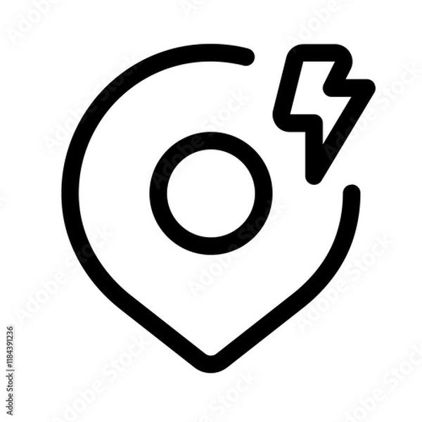 Obraz dangerous location icon with line style, perfect for user interface projects