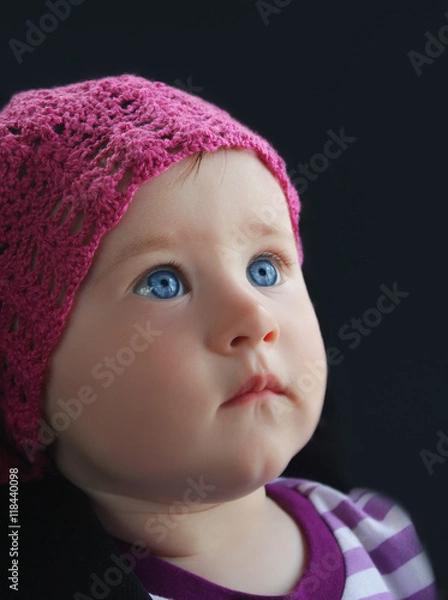 Obraz Child's portrait on black background