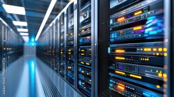 Obraz Sophisticated Datacenter with Advanced Networking and Digital Technologies