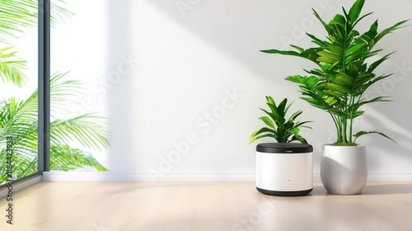 Fototapeta Indoor Plants with Modern Decor Elements
