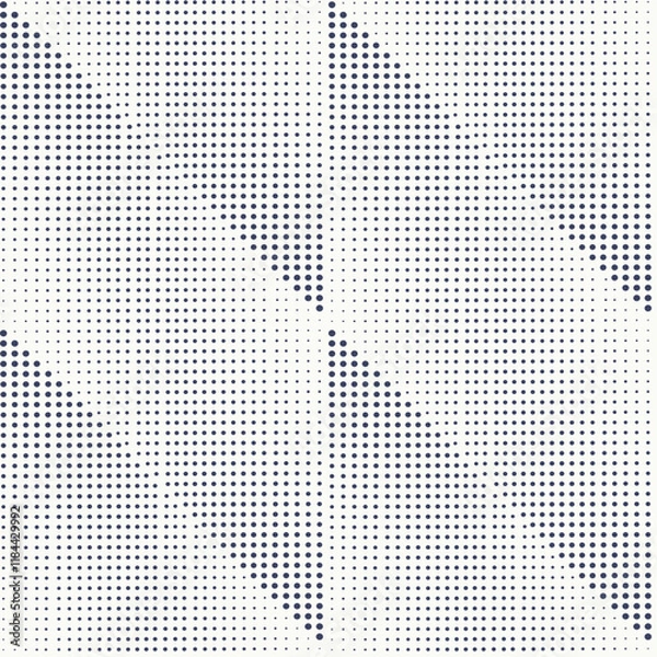 Fototapeta Abstract monochrome halftone seamless vector pattern Futuristic panel transitional dots gradient