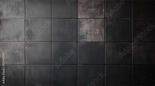Obraz Modern Black Tile Wall with Subtle Texture