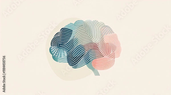 Fototapeta Aging human brain model with subtle cracks and fading colors, symbolizing cognitive decline and mental health. Concept of aging, neuroscience, and mental wellness.