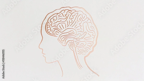 Fototapeta Aging human brain model with subtle cracks and fading colors, symbolizing cognitive decline and mental health. Concept of aging, neuroscience, and mental wellness.