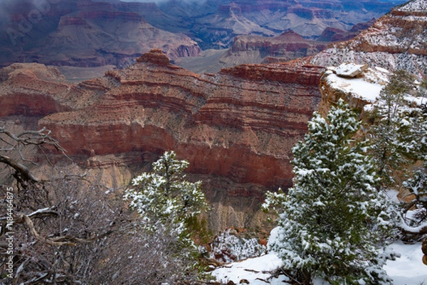 Obraz Snow on Mather Point in Grand Canyon National Park
