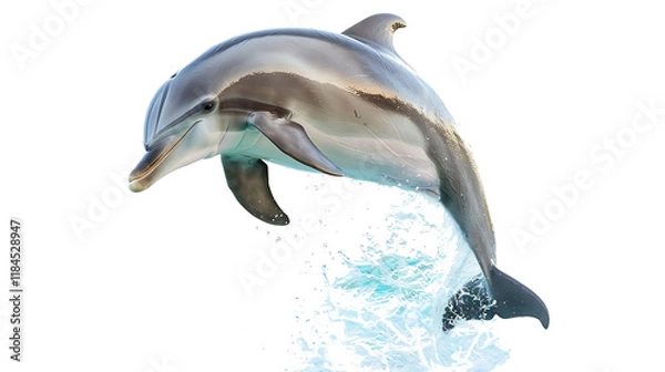 Obraz dolphin jumping isolated on white