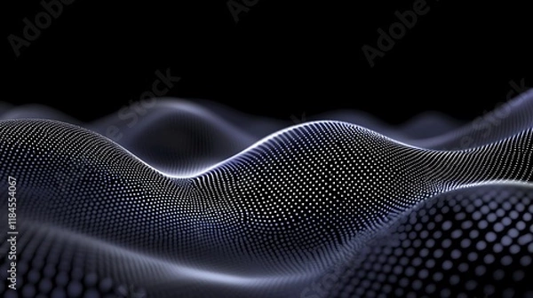 Obraz Abstract digital wave particles dark background tech design