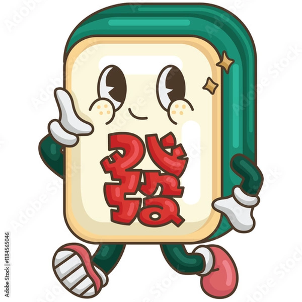 Obraz a cute chinese mahjong character