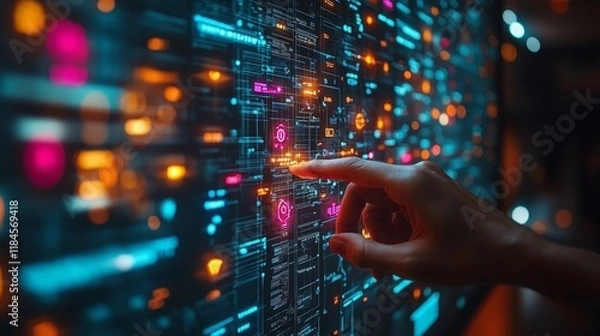 Obraz Digital Interface: Navigating the Futuristic World of Data