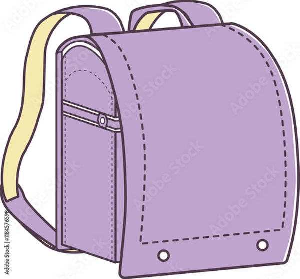 Obraz ランドセルのイラスト 紫