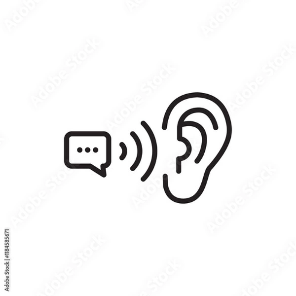 Obraz Active listening icon Simple thin outline
