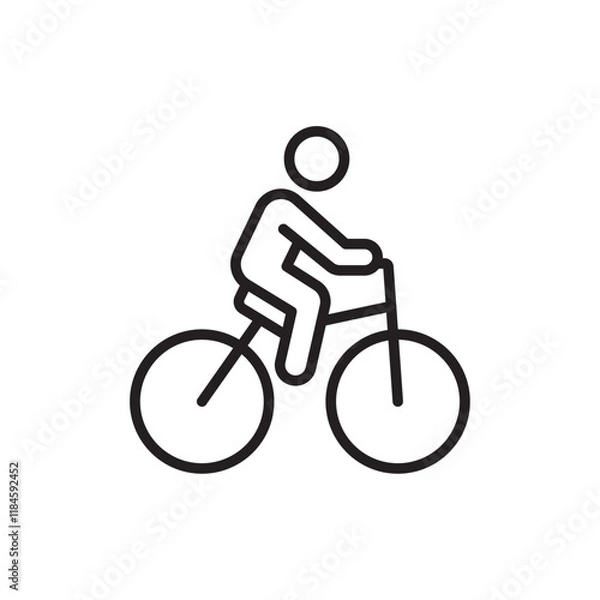 Obraz Man on bicycle icon Simple thin outline