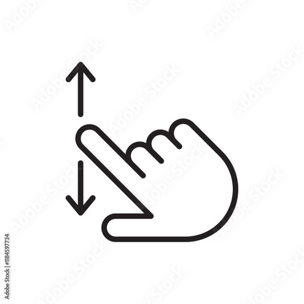 Obraz Swipe up and down icon Simple thin outline