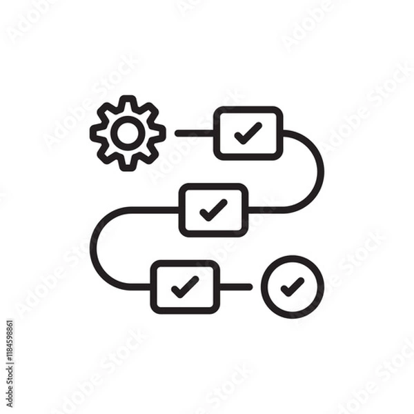 Obraz Workflow process icon Simple thin outline