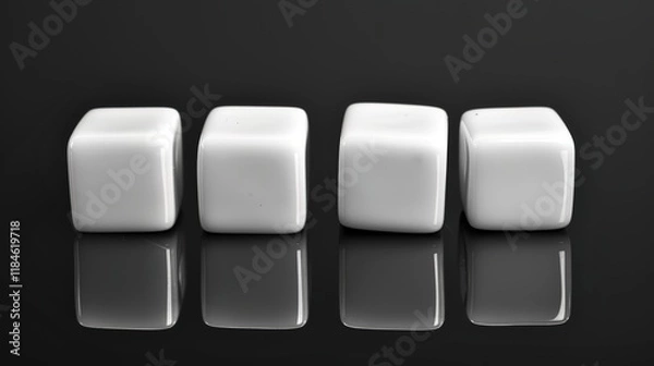 Fototapeta Four White Cubes in a Row