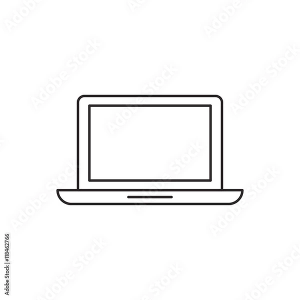 Obraz Outline laptop icon isolated on white background
