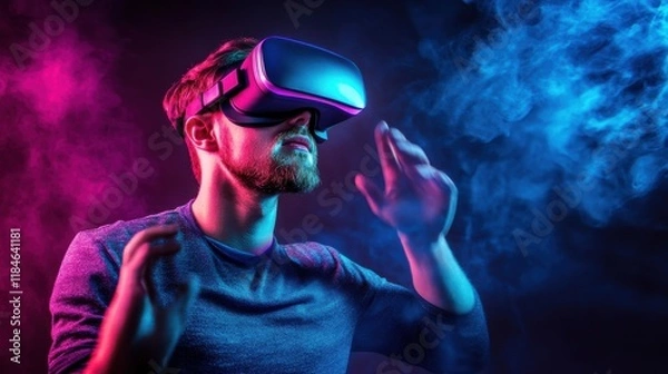 Fototapeta Immersive Experience in a Modern Classroom with VR