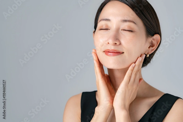 Fototapeta スキンケアをする女性