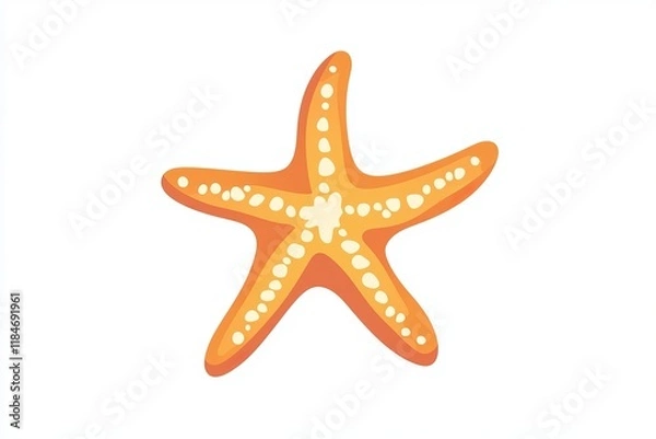 Obraz 2D flat vector illustration starfish icon isolated on a white background.