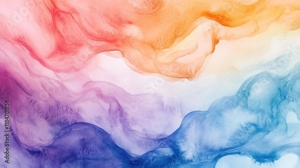 Fototapeta Abstract Colorful Watercolor Painting Swirls and Hues Vibrant Fluid Art