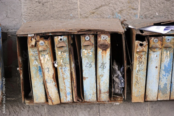 Obraz old rusty mailbox close-up