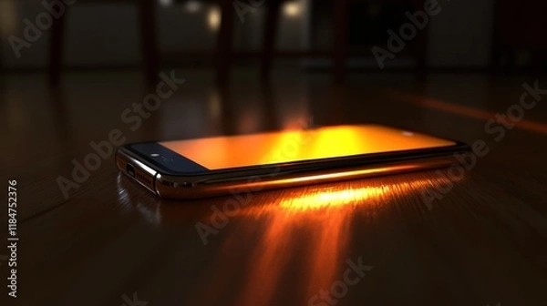 Fototapeta Device with Glowing Effects in Dark Room