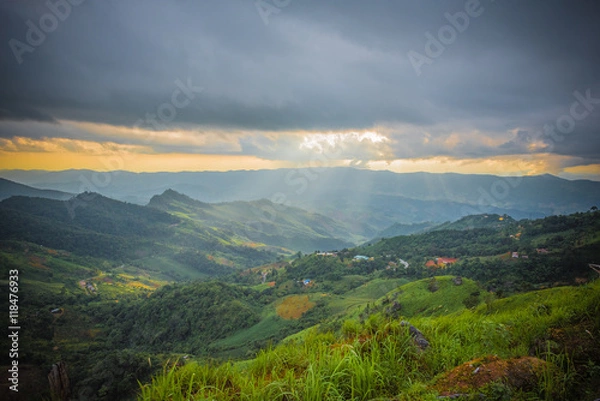 Fototapeta peak of secret mountain doi phatang ,Chiang rai Thailand