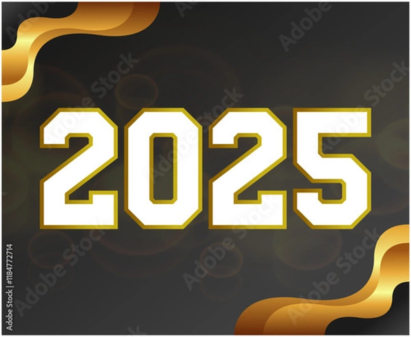 Obraz 2025 Happy New Year Holiday Isolated Design Abstract Vector Illustration