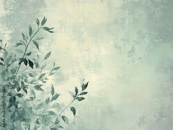 Fototapeta Abstract Green Leaves on Textured Background