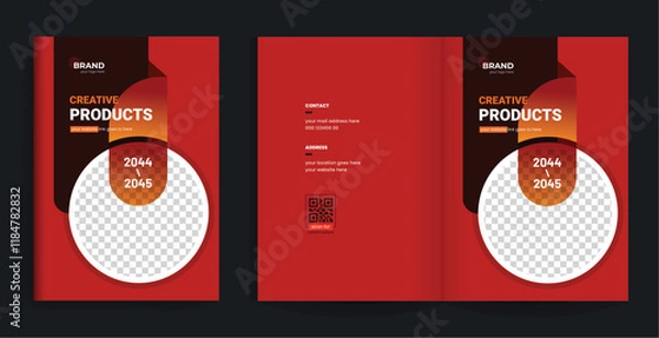 Obraz Brochure bi fold catalog design cover template layout fully editable