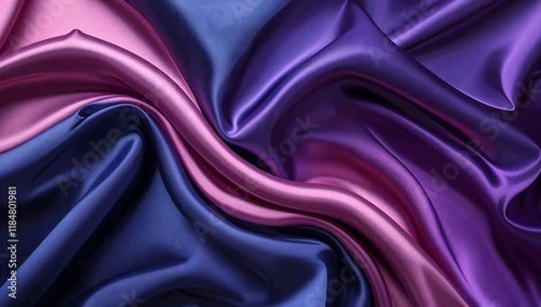 Fototapeta "Abstract Silk Satin Designs Featuring Dark Blue, Purple, Pink, Lime Green, Turquoise, Red, and Orange – A Stunning Display of Colors and Texture for Creative Projects and Backgrounds"

