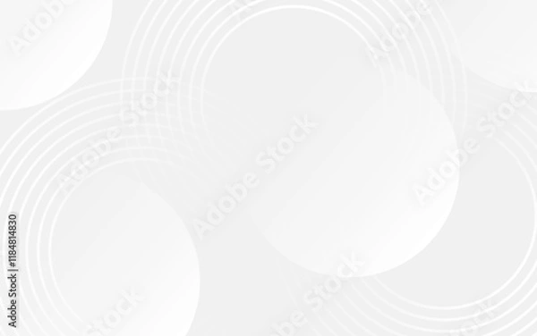 Fototapeta Abstract white glowing geometric lines on gray background
