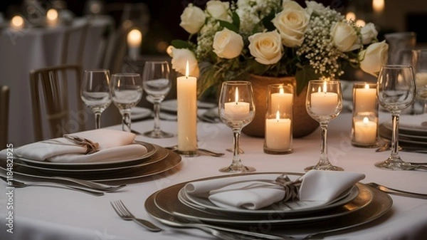 Obraz table set for a wedding reception