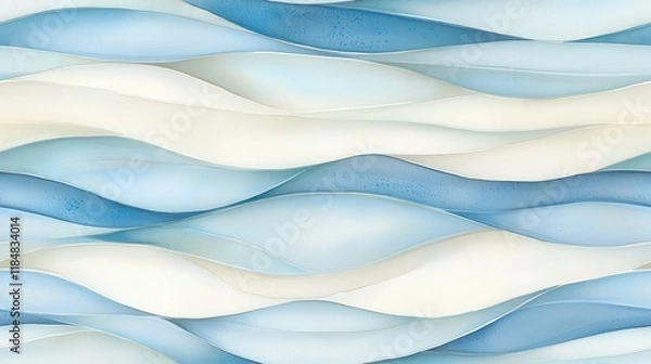 Fototapeta Abstract blue and white wave pattern