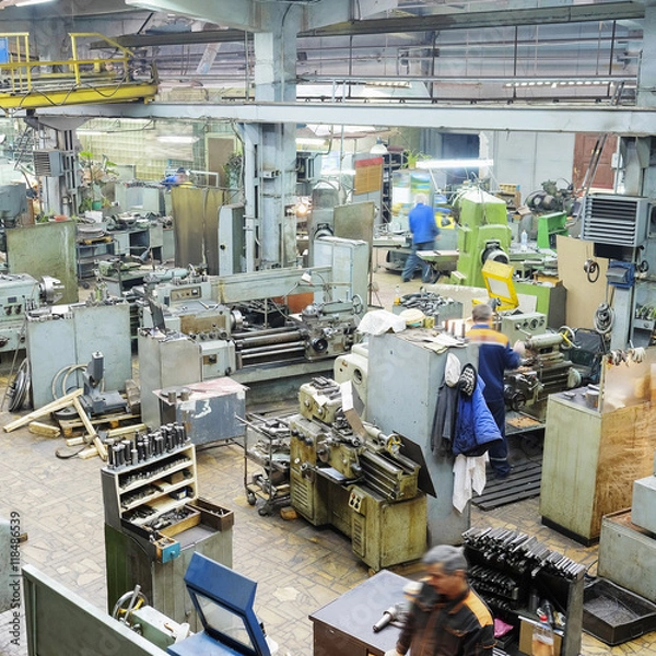 Fototapeta metallurgical plant view from the top
