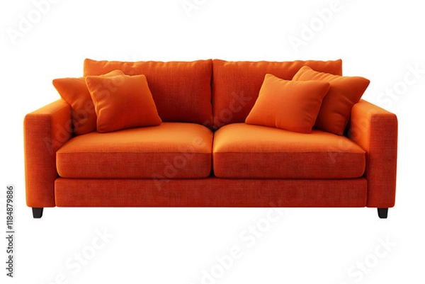 Obraz orange couch sofa isolated on transparent png