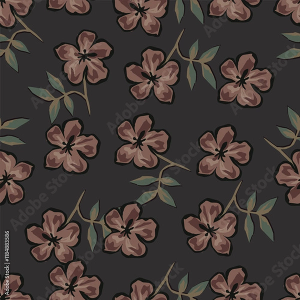 Obraz Seamless pattern with flowers and plants
