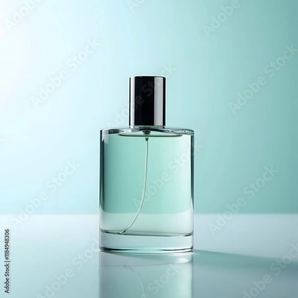 Fototapeta Tranquil Elegance A Modern Perfume Bottle on Gradient Background