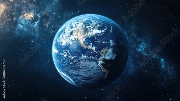 Fototapeta A stunning view of Earth from space, showcasing its vibrant colors and the beauty of our planet.