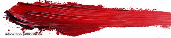 Fototapeta red stroke of paint isolated on transparent background