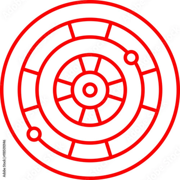 Fototapeta Dartboard icon single vector illustration