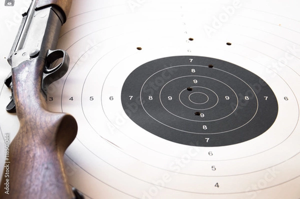 Obraz Zielscheibe mit Gewehr