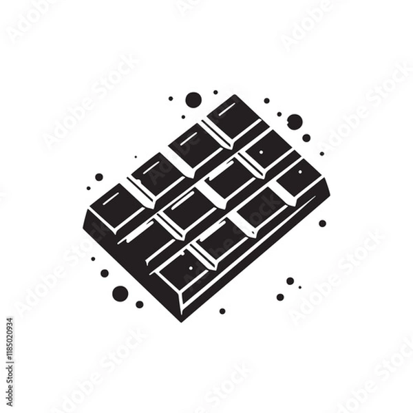 Obraz Minimalist Chocolate Bar Silhouette - Vector of Chocolate Bar- Illustration of Chocolate Bar.