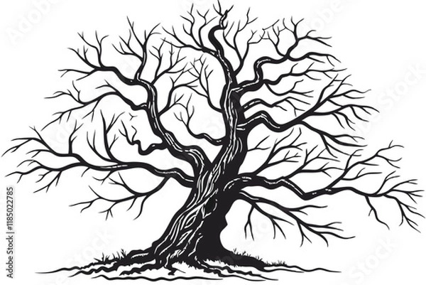 Obraz black and white tree