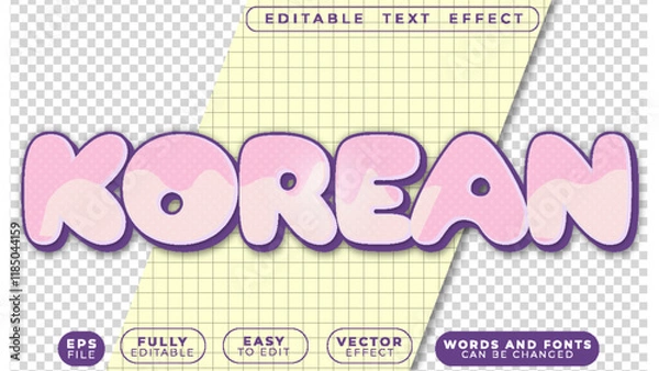 Fototapeta Korean Kawaii Japanese Fully Editable Vector Text File